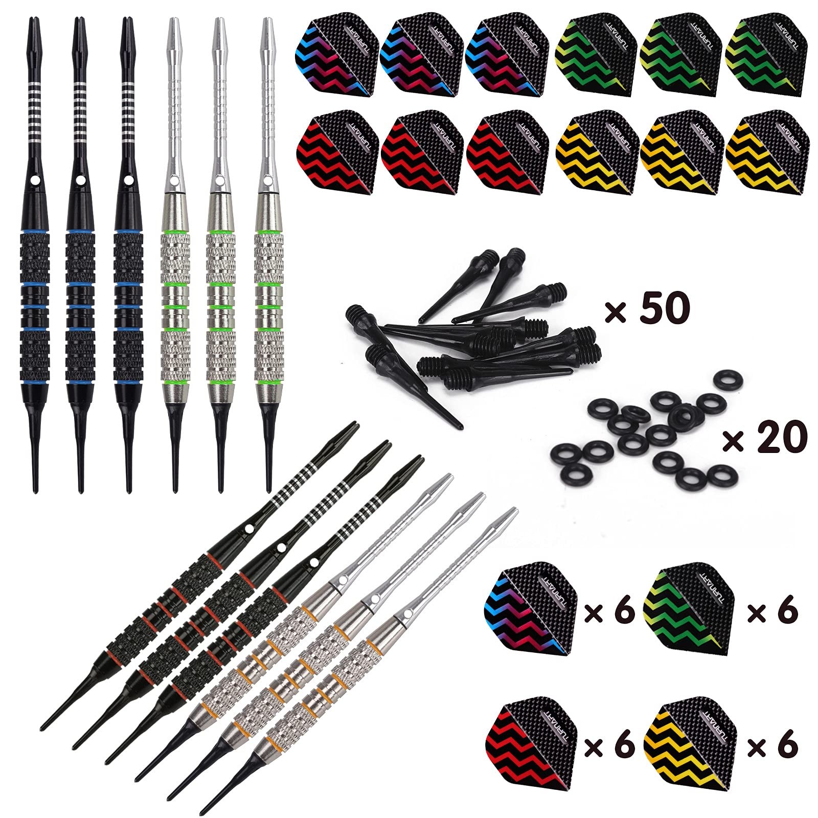 Turnart Darts Plastic Tip - Professional Soft Set for Silver