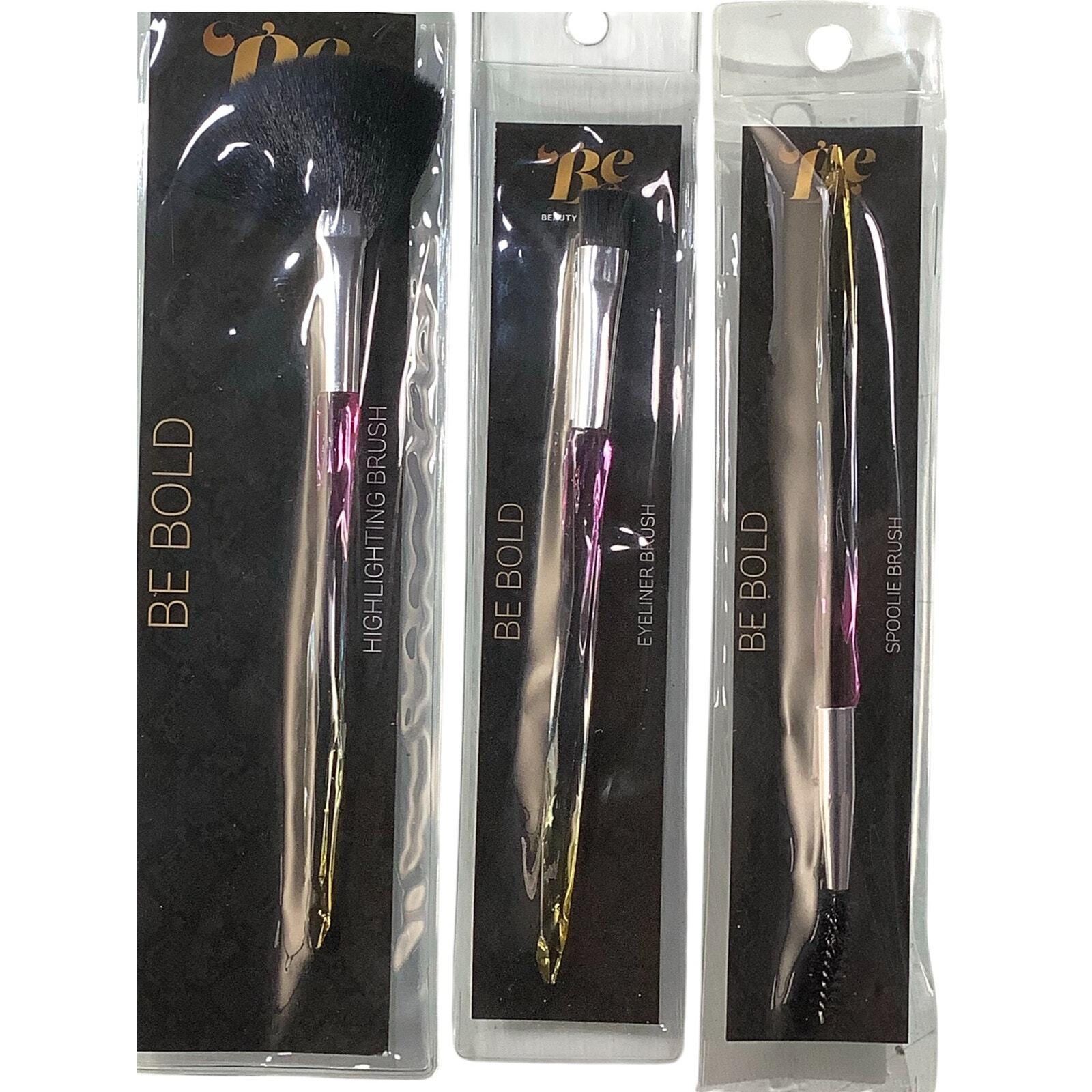 3-PK Beauty Essentials Makeup Brushes- Highlighting, Eyeliner, & Spoolie Brushes