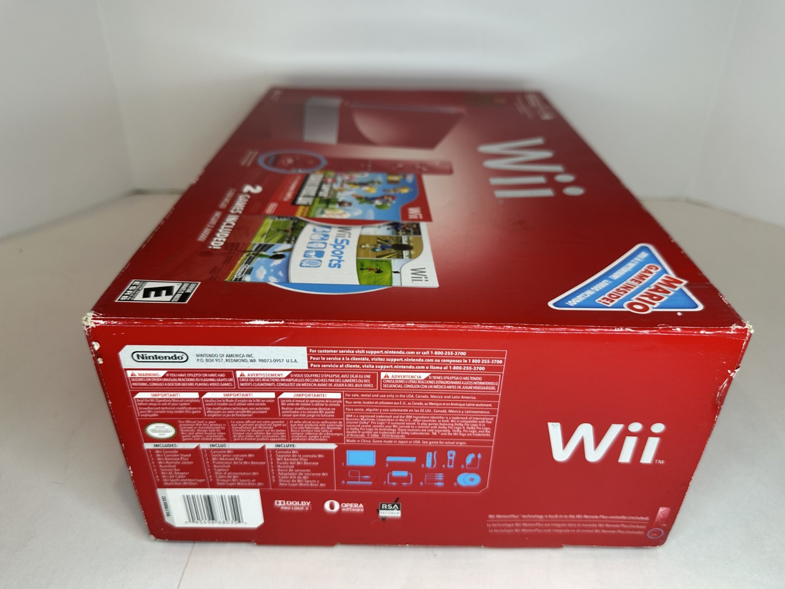 Nintendo Wii Red Console Mario 25th Anniversary Edition w/2 Games CIB Tested