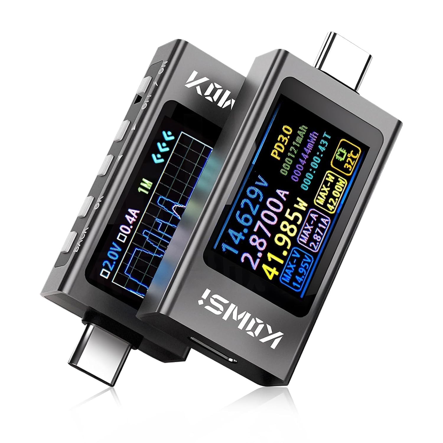USB C Tester USB C Power Meter Tester,Digital Multimeter with LCD Display,Dig...