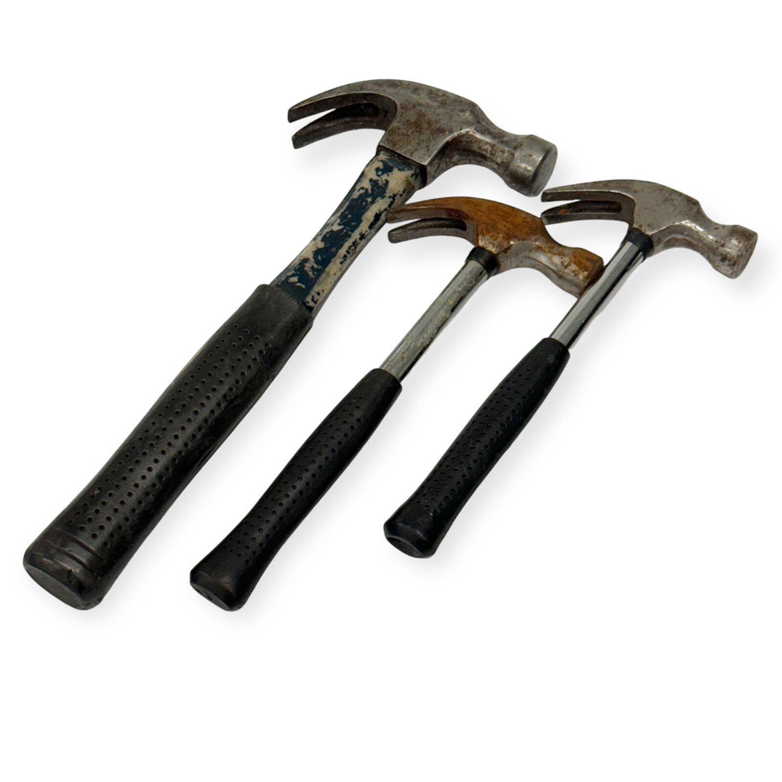 3 Pcs KC Professional and Assorted 9, 10, 13 in Claw Hammers, Fiberglass Handle