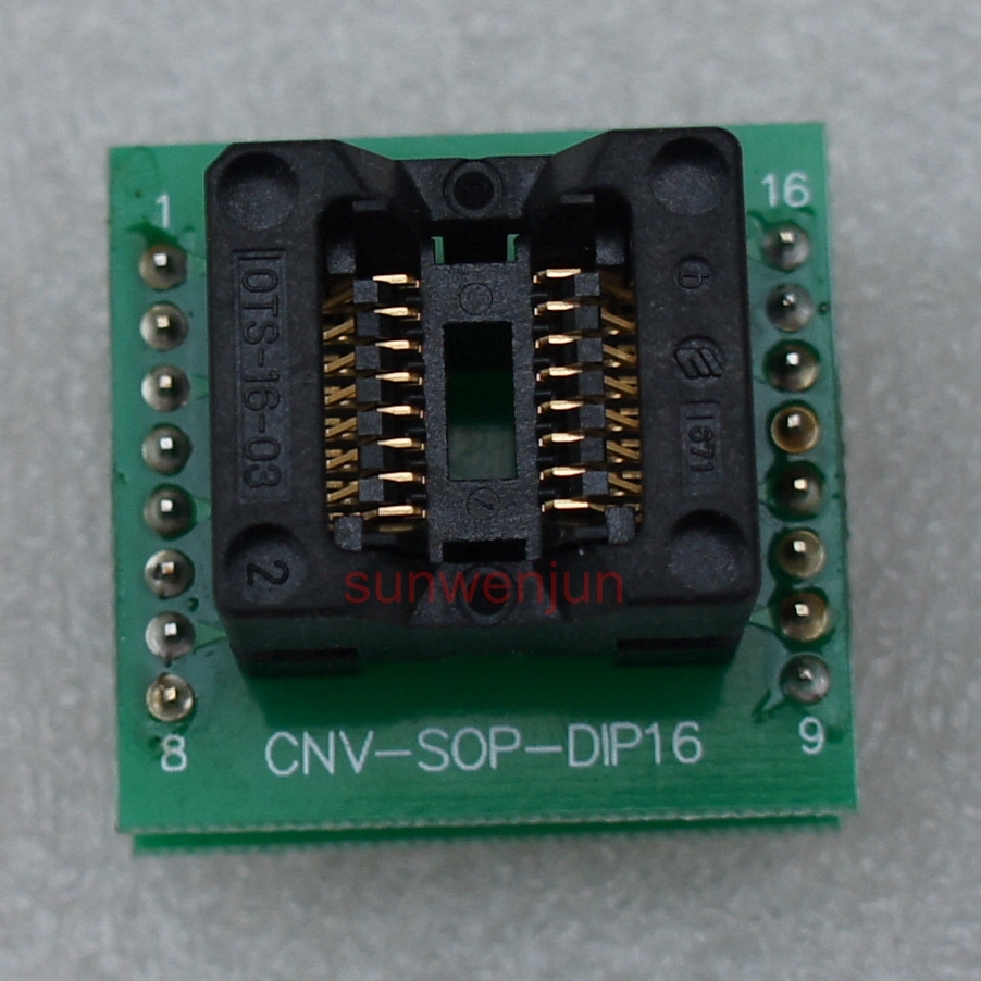 TNM 516S2-150 8-16PIN adapter/adaptor IC ZIF socket 150mil SOP16/SOIC16 - DIP16