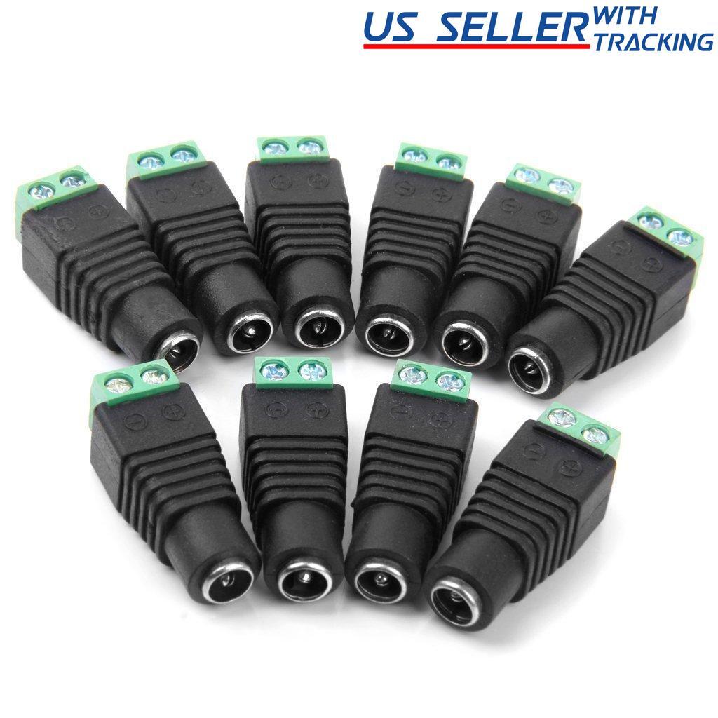 10 Pack 2.1mm x 5.5mm Female DC CCTV Power Jack Adapter