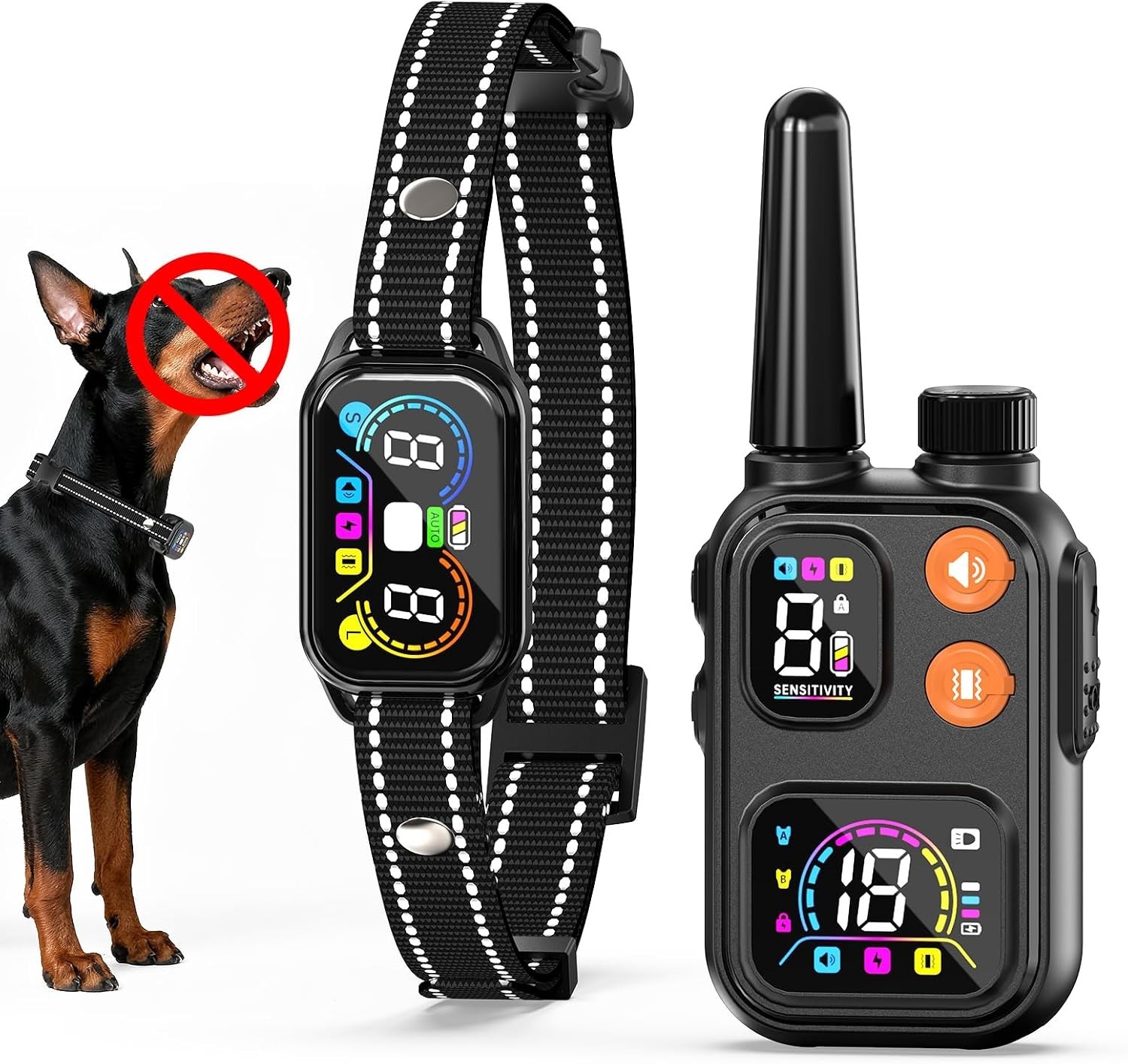 2 in 1 Dog Bark and Shock Collar - 4500FT Bark Collar with Remote