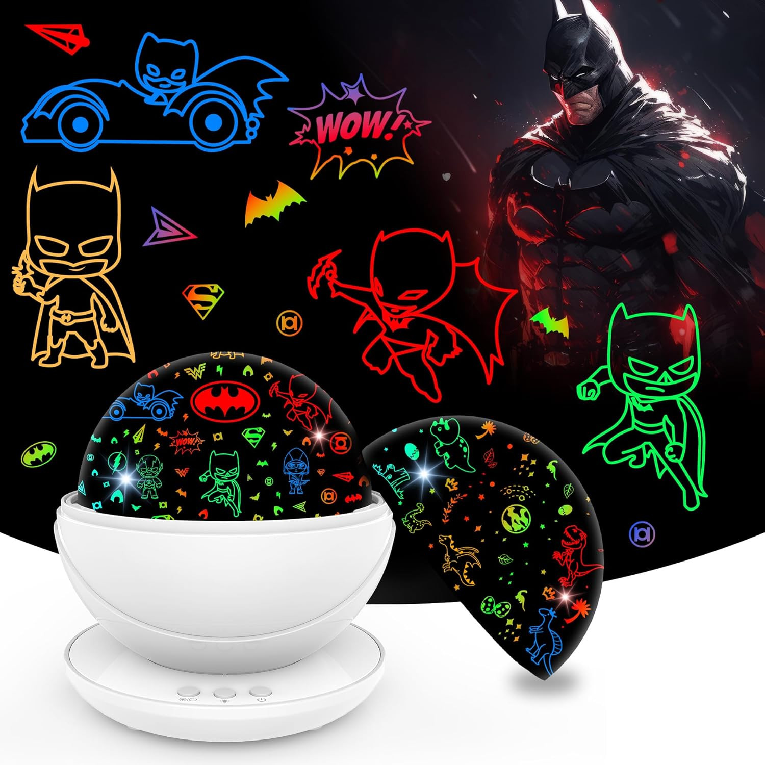 Batman Night Light Projector for Boy,Kids Night Lights with Batman and Dinosaur