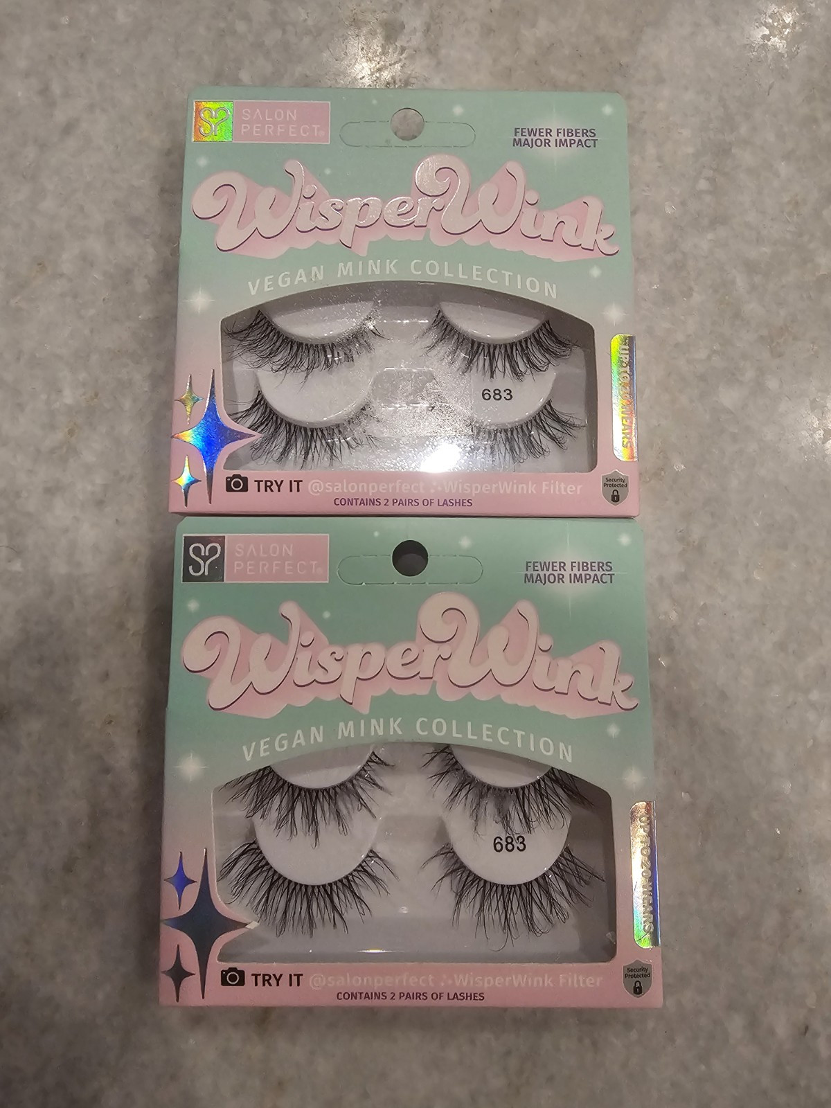 2X Salon Perfect Wisper Wink 683 Lash, 2 Pairs Black False Eyelashes Each