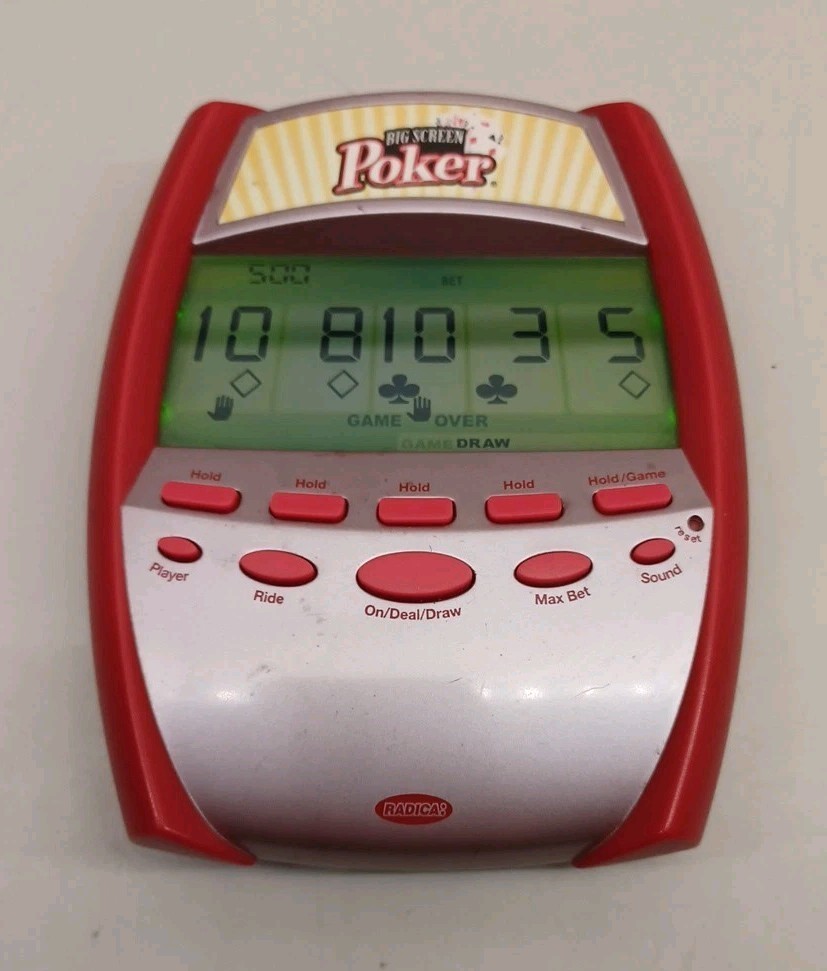 Radica 2005 Big Screen Poker Handheld Electronic Game W/ Lights & Sound
