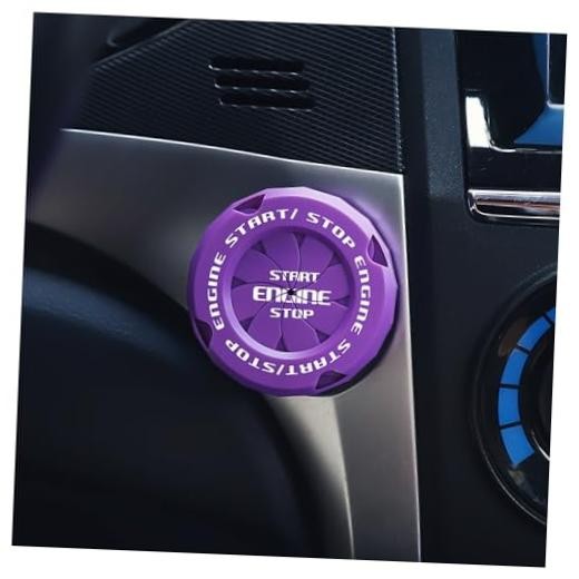 Car Push Start Button Cover,Fashionable Push to Start Button Cover for Purple