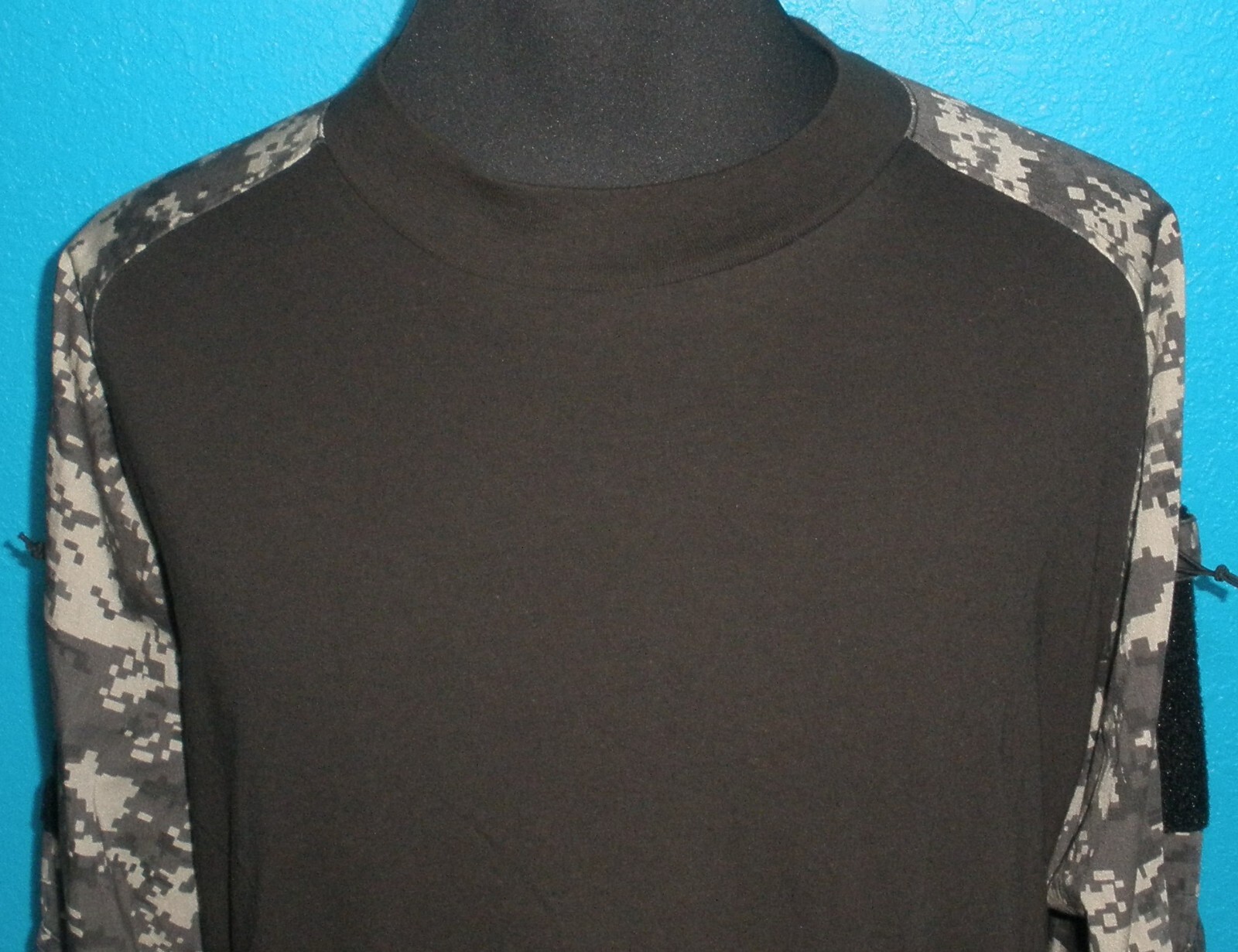 EUC Men's 2XL Rothco Woodland Digital Camo Tactical Shirt Long Sleeve Black