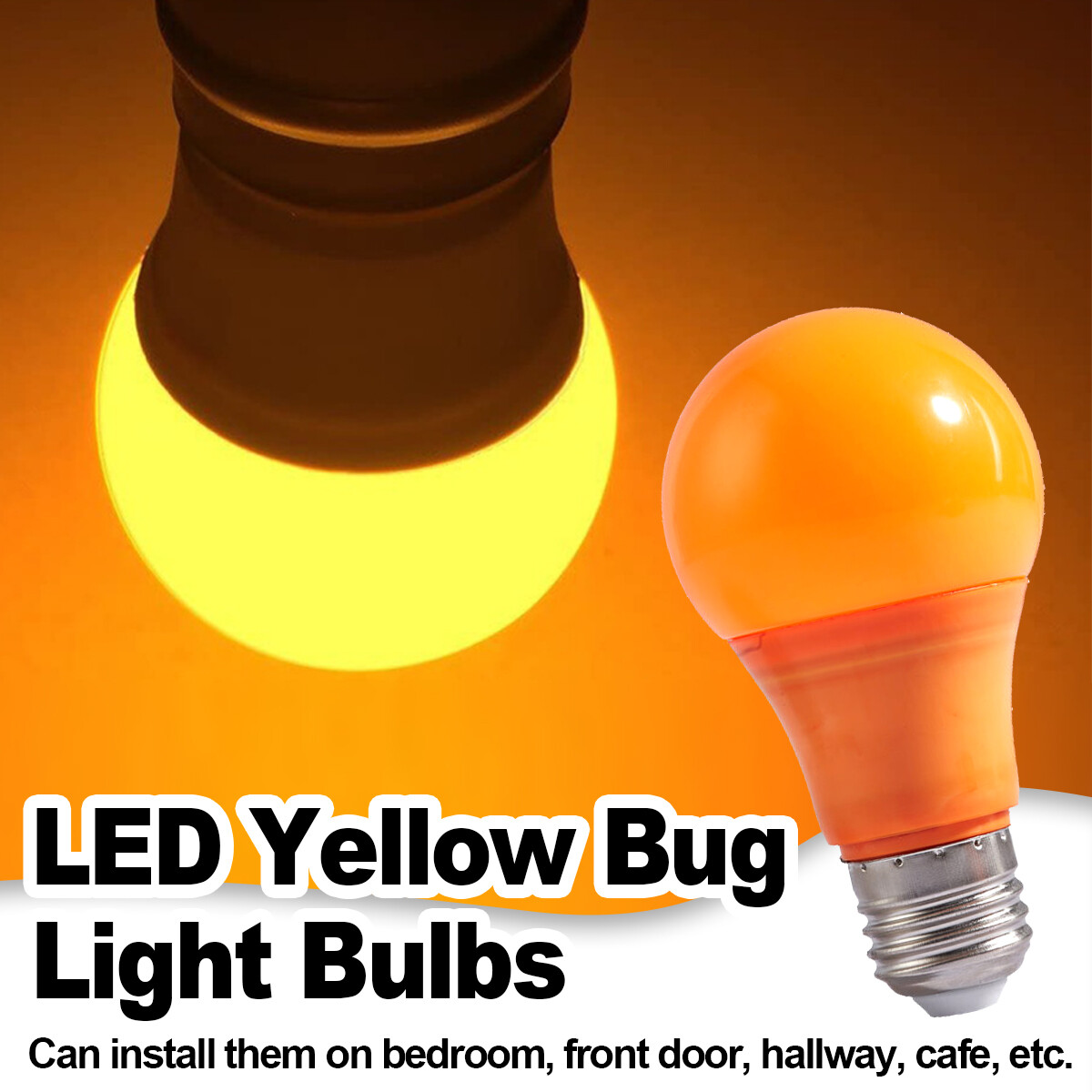 Led Yellow Bug Light Bulbs Mosquito Repellent Lamp Zapper Bulb 9w Plastic Cover/