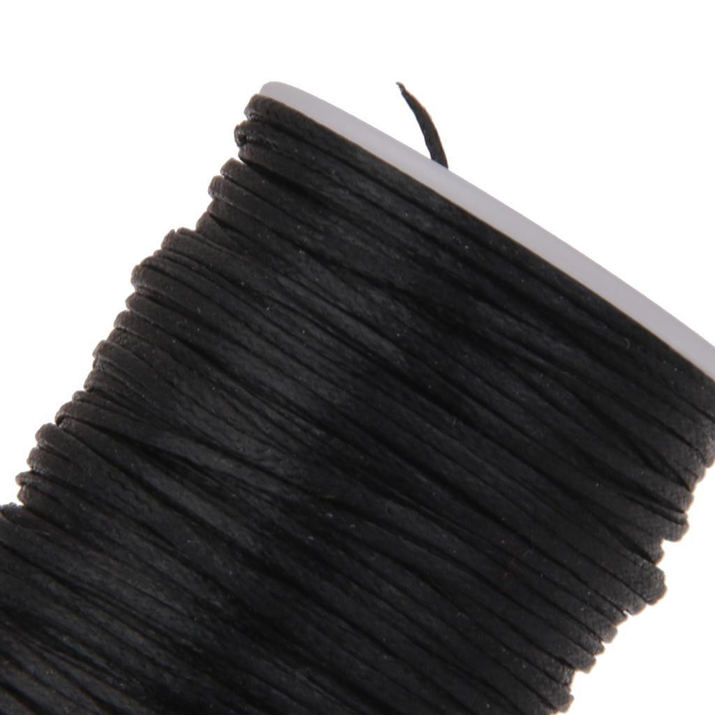 Flat Waxed Thread (Black) - 76 Yard 1.2 String Cord Sewing