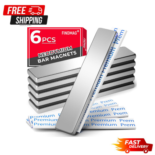 6 Pack Powerful Neodymium Bar Magnets Rare Earth Magnet Bar, Strong Neodymium Ma