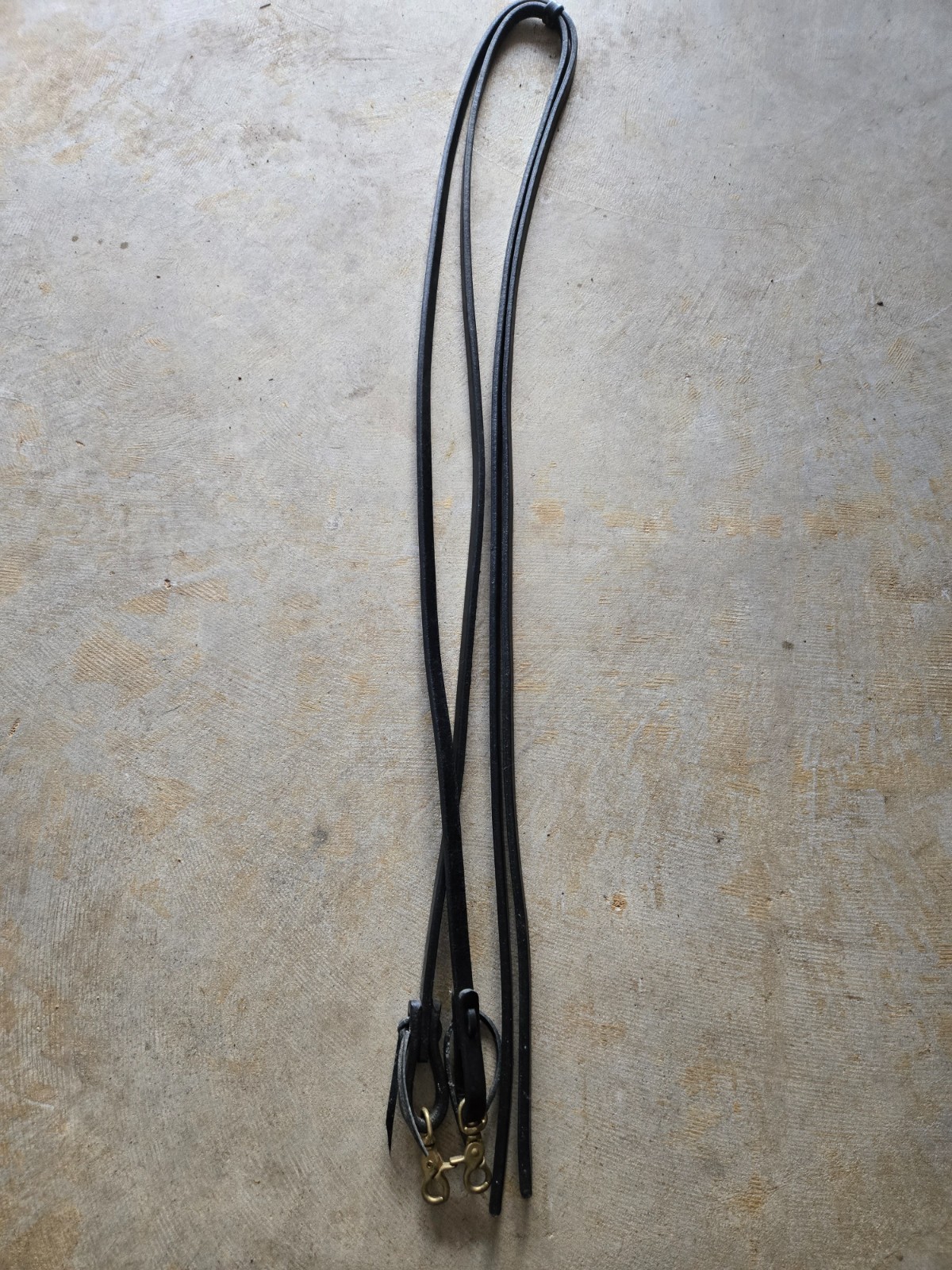 New Black Leather Split Reins with Scissor Swivel Snaps