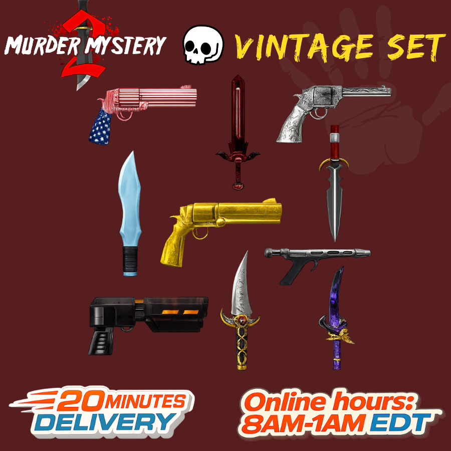 MURDER MYSTERY 2 |MM2 ⚡Vintage Set⚡Cheap + Fast Delivery 🚀