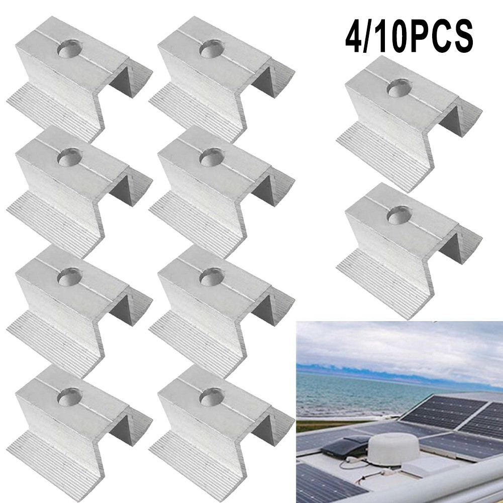 4/10x Solar Middle Clamp PV For Frame Height 25-50MM Aluminum Alloy Clamp Set
