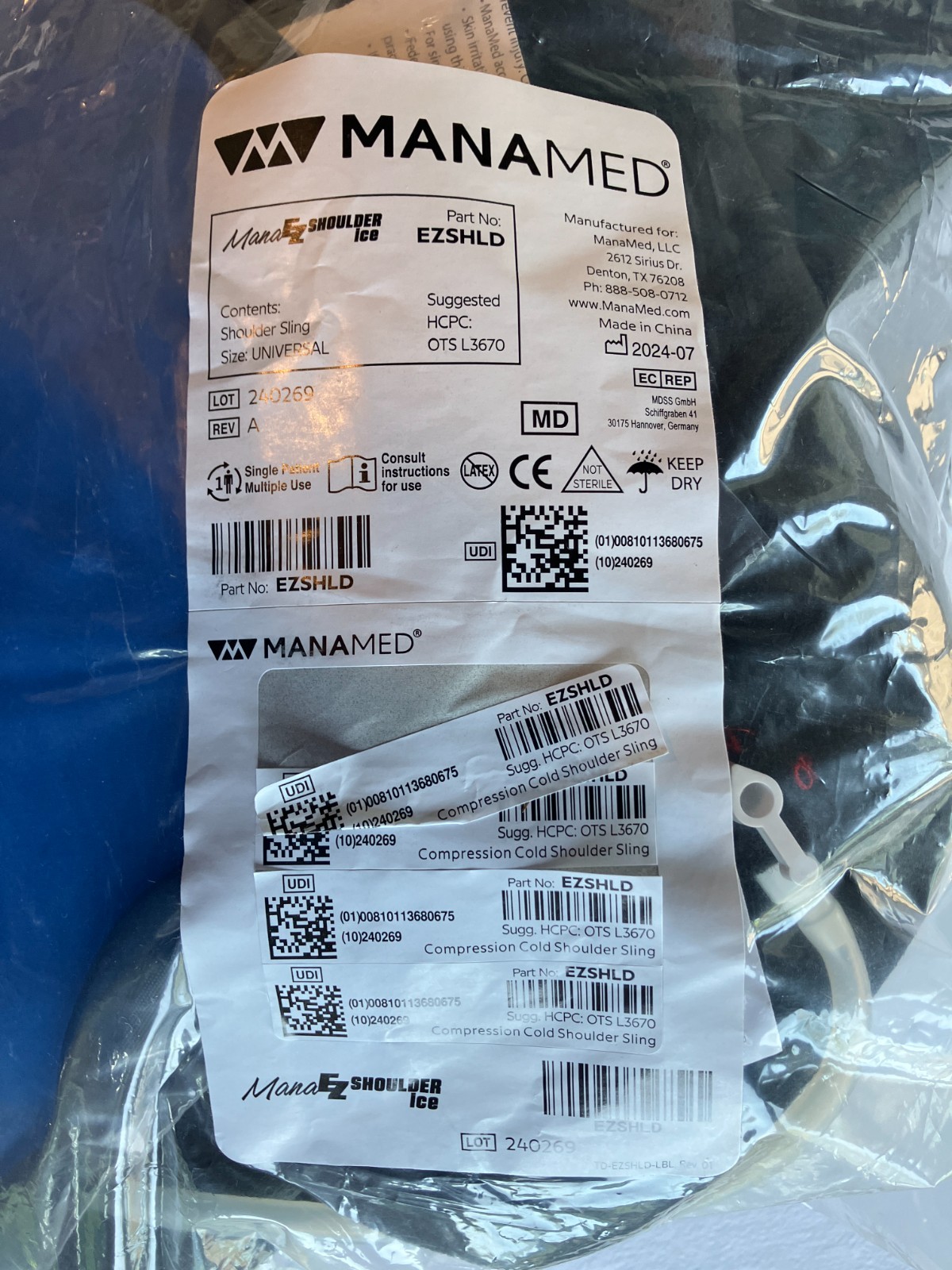 ManaMED EZSHLD ManaEZ Shoulder Ice Compression Cold Sling, Universal Size