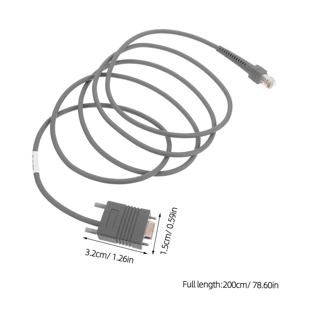 Reusable Grey Barcode Scanner Cable for Pos Systems Straight Cable