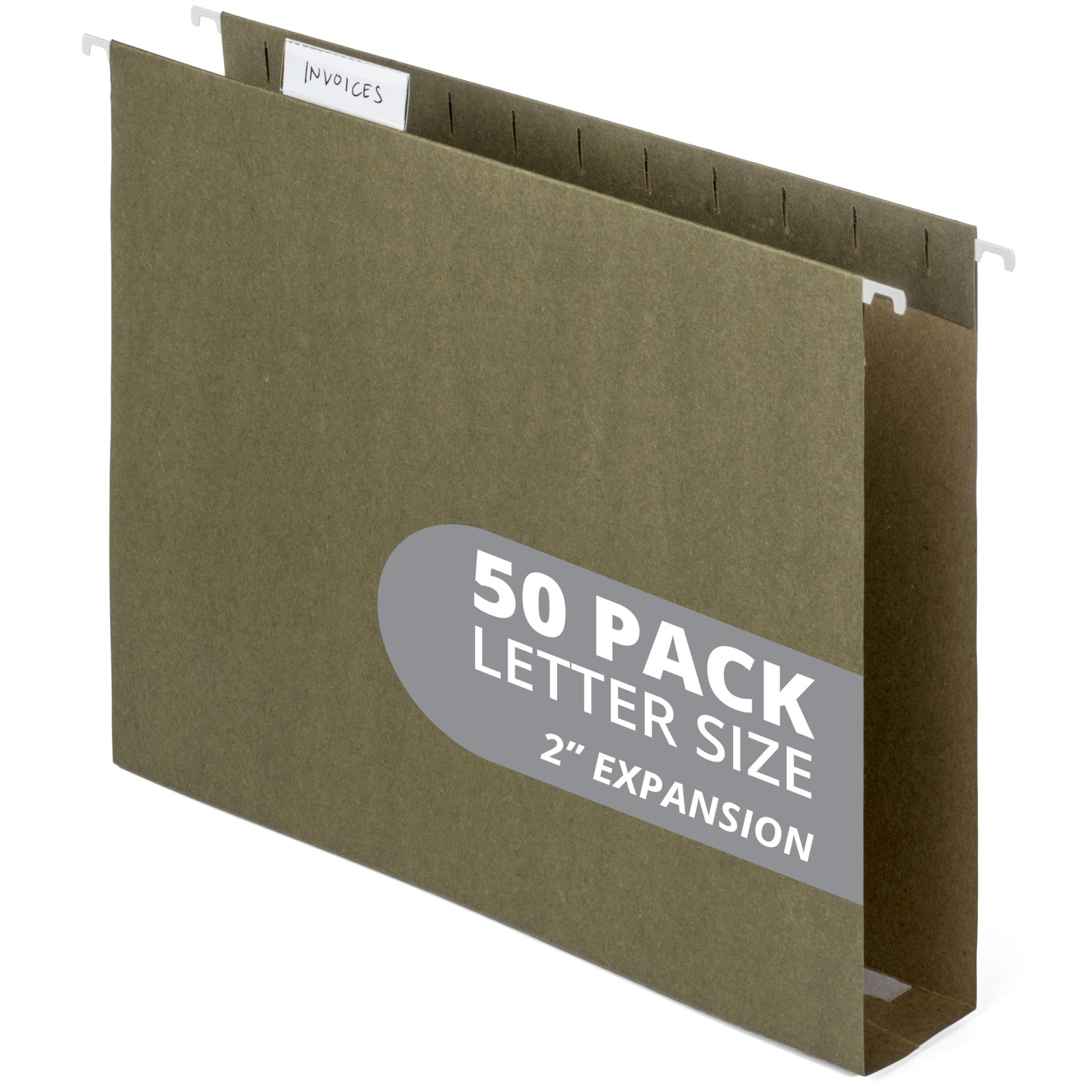 50 Extra Capacity Hanging File Folders Heavy Duty 2â€™â€™ Expansion Filing Fo...