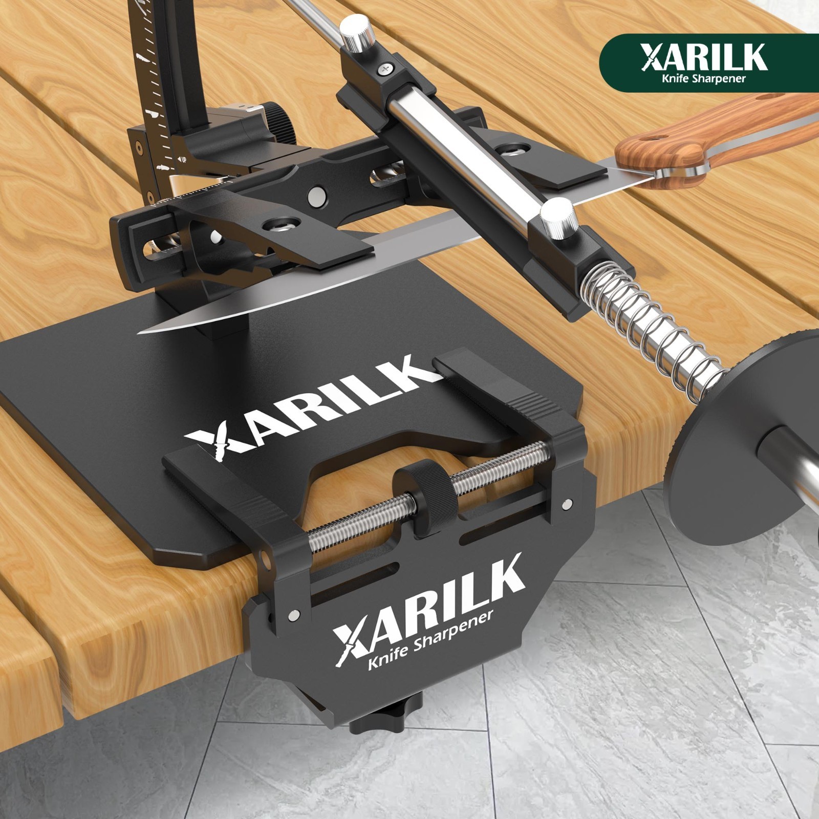 XARILK Aluminum Knife Sharpener Securing Clip, Adjustable Width 1.8-4.5"