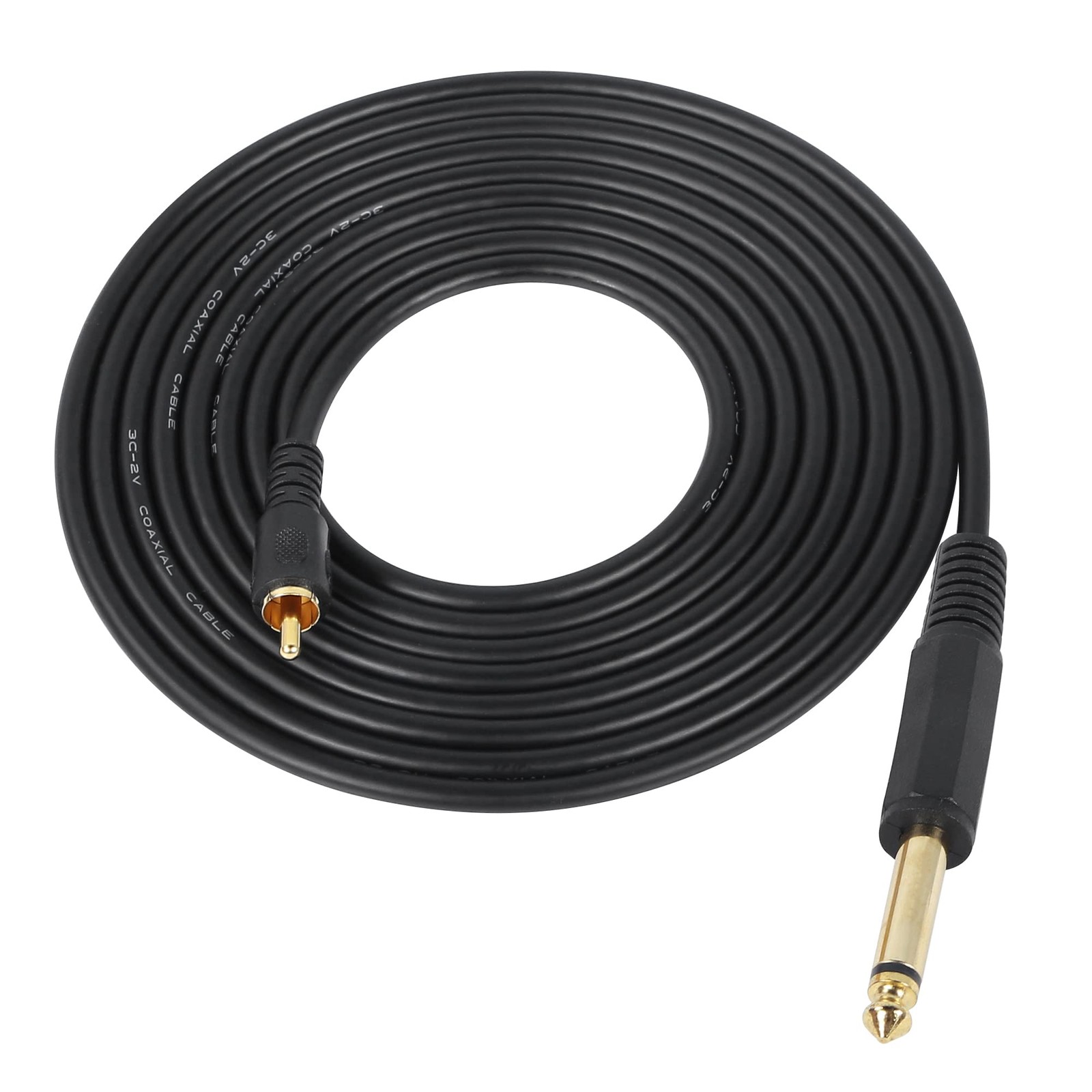 CERRXIAN RCA to 1/4 Inch Audio Cable, Gold Plated 6.35mm TS Mono 3m, Black