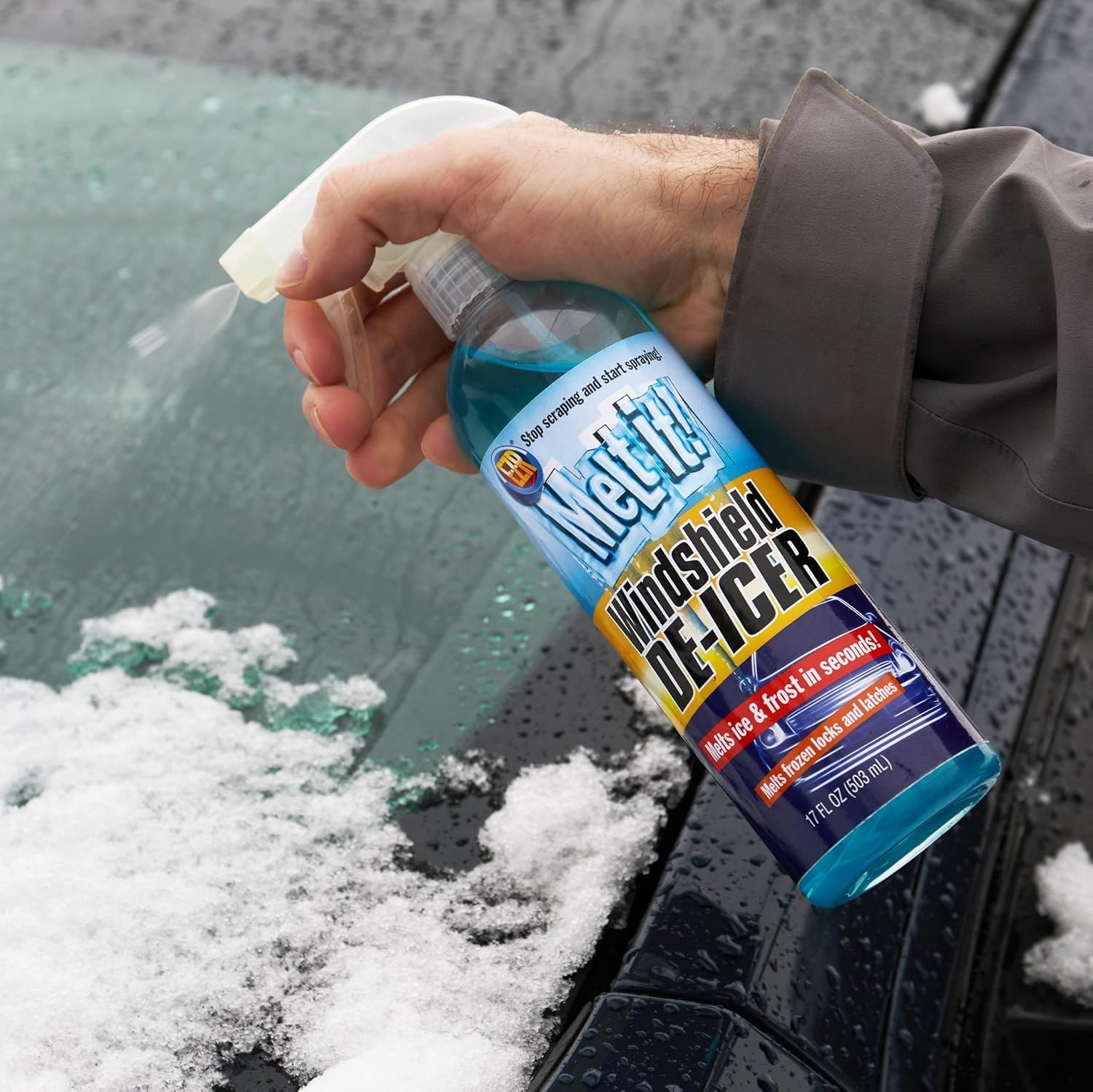 Melt It! High-Performance Windshield De-Icer for Safe Winter Driving - 17 Fl Oz