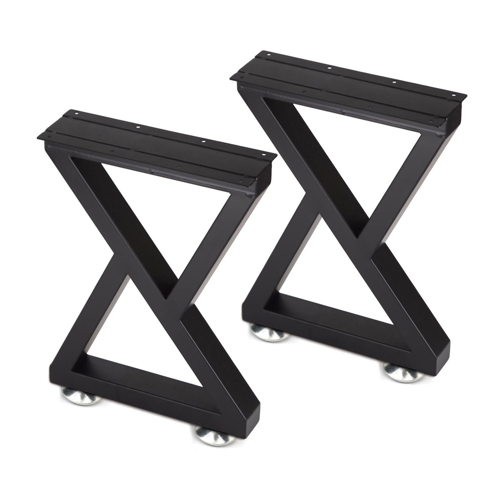 Taelakeni 16 Inch Metal Bench Coffee Table Legs, Set 16 IN, Double Triangle