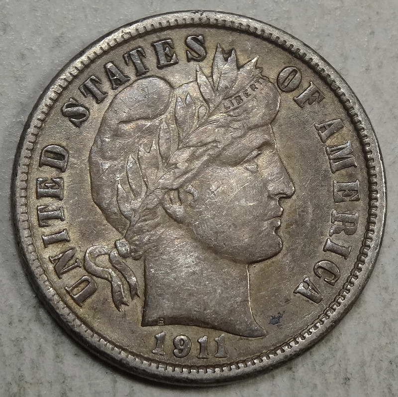 1911 Barber Dime, Choice Extremely Fine, Original   0430-05