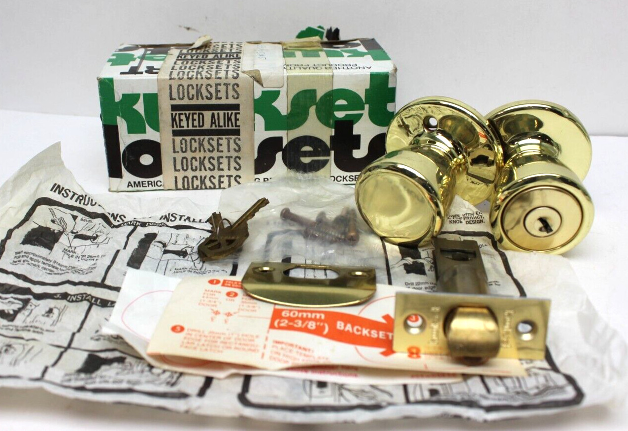 Vintage Kwikset Locksets Emhart Entry Knob 450BDL Bel Air U.S.3 Made in USA NOS