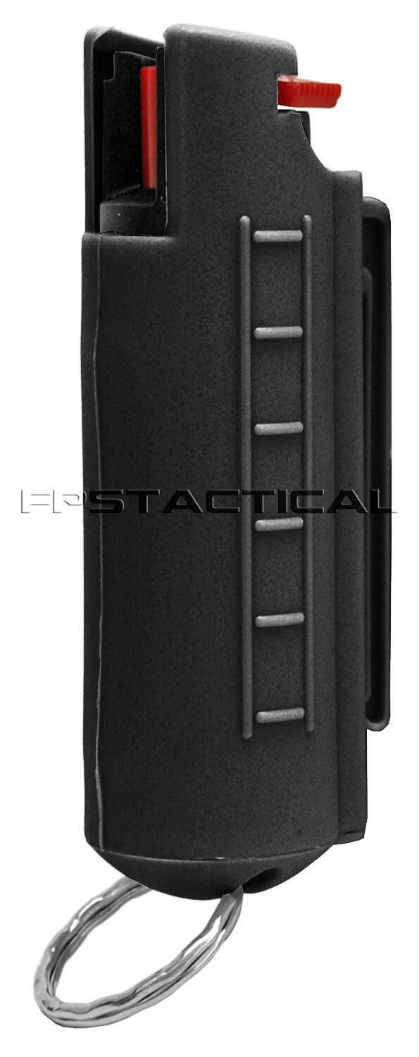 Survivor USA Pepper Spray Self Defense Keychain with Hard Shell Case Black