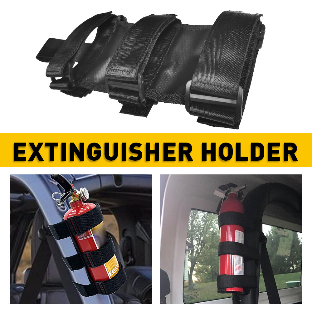 Car Roll Bar Fire Extinguisher Holder Mount Bracket Adjust 2.3-3.4" Universal US