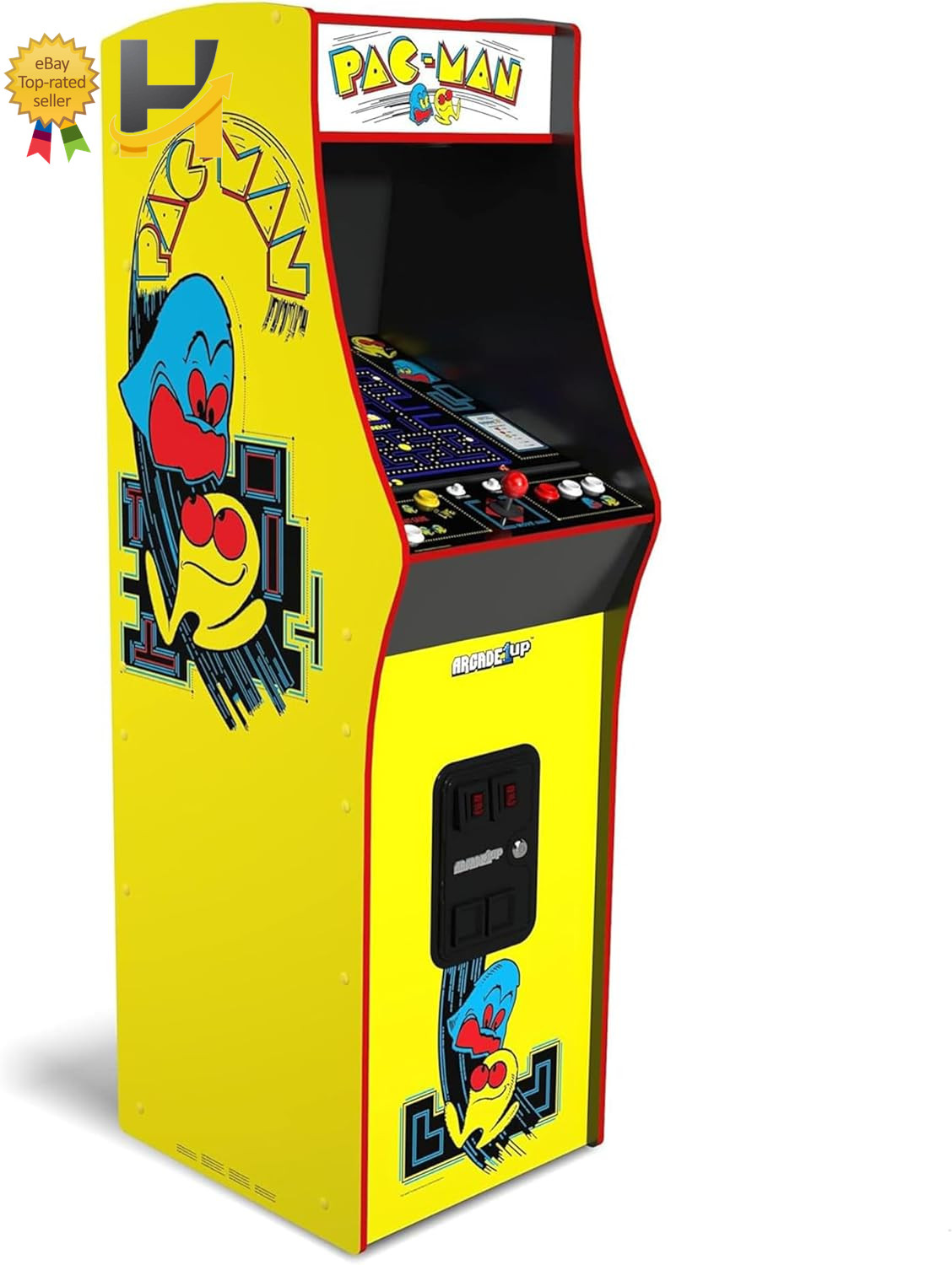 Arcade1Up PAC-Man Deluxe Arcade Machine for Home - 5 Feet Tall - 14 Classic Game