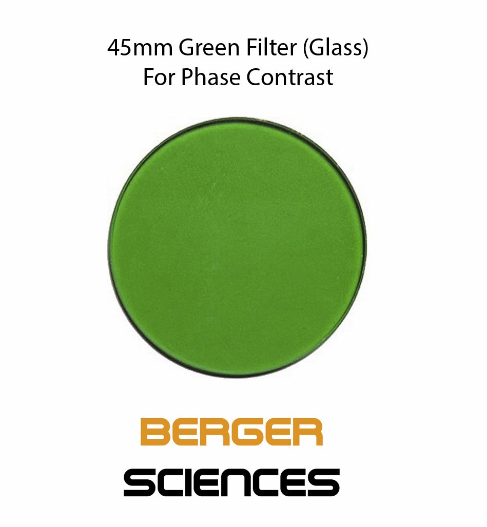 45mm Green Filter for Phase Contrast Microscopes - Subs AmScope FT-G4