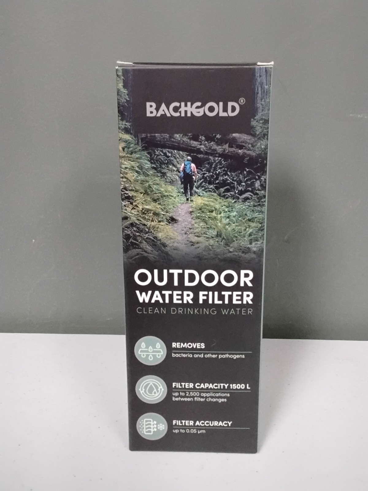 Brand New! Bachgold 22oz Outdoor Water Filter Clean Drinking Water Bottle - NIB!