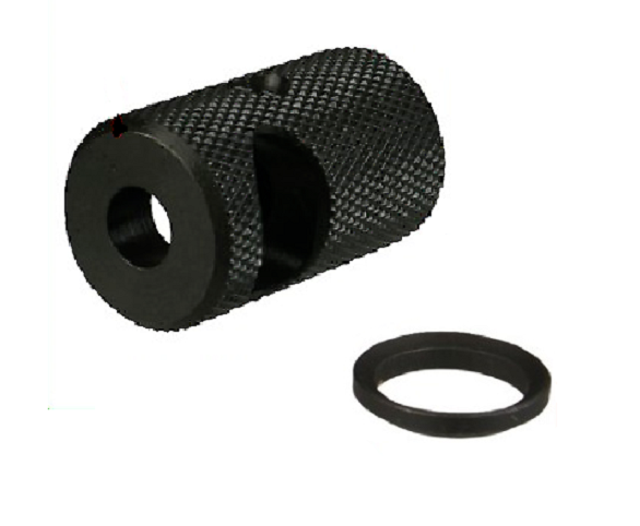 Compact .308 .300 5/8x24 Steel Muzzle Brake Compensator + Crush Washer, Knurled