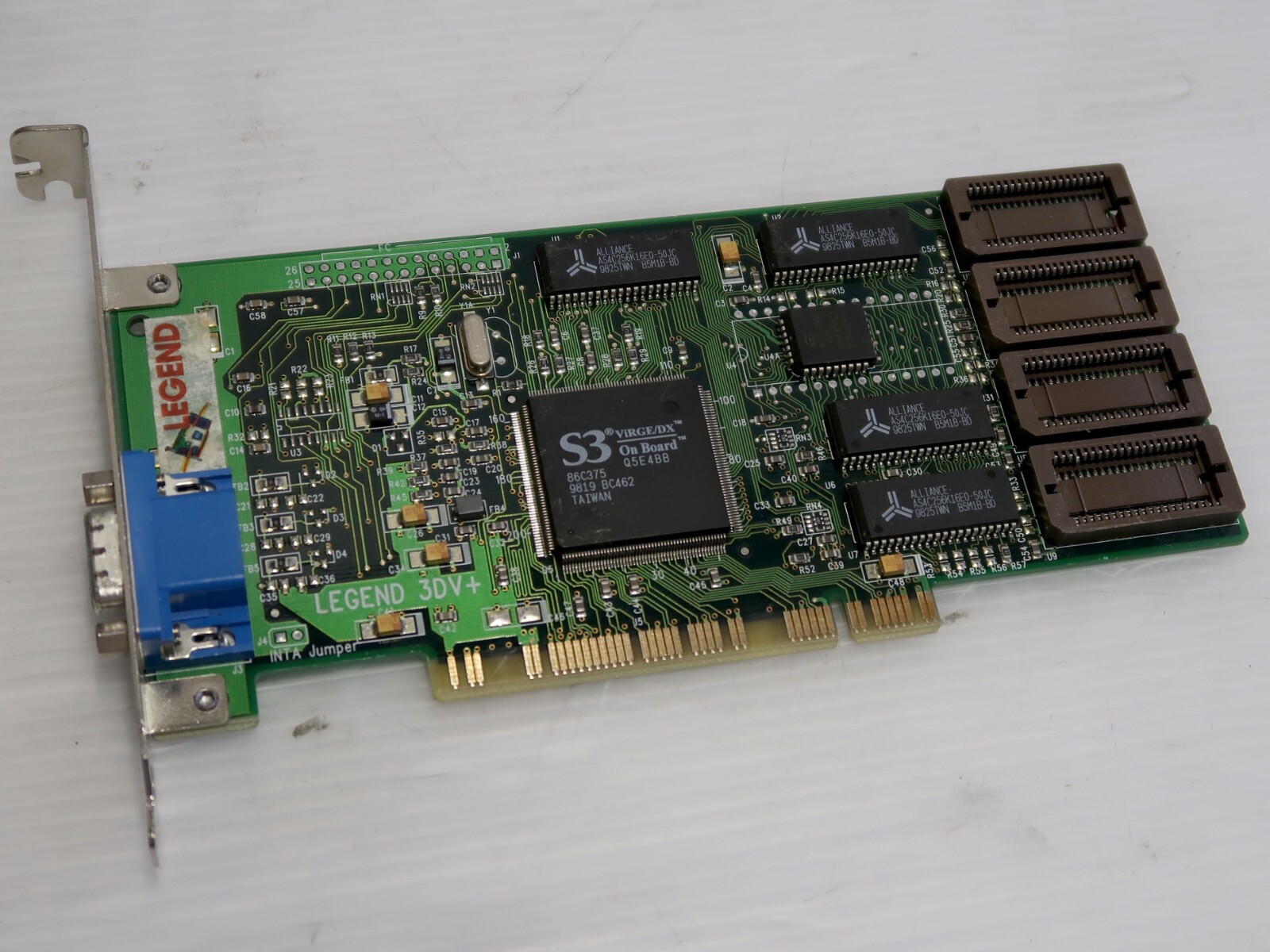 S3 Virge/DX, 86C375, VRAM 2MB, PCI, VGA, Legend 3DV+, WORKING VINTAGE CARD
