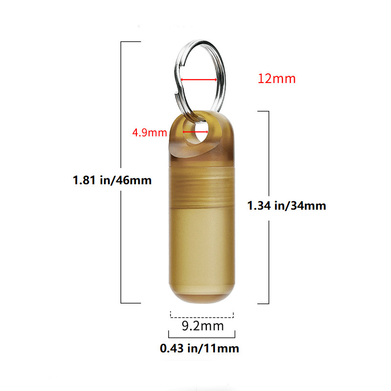 PEI Ultem Pill Case Holder Organizer Box Container Waterproof Portable Keychain