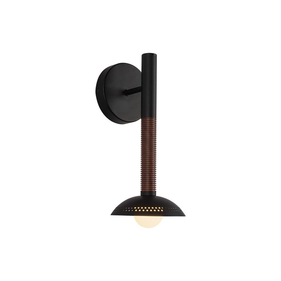 Kuzco Arden 14" LED Wall/Vanity Light/Shade, Black/Opal/Steel - WV616114MBOP-UNV