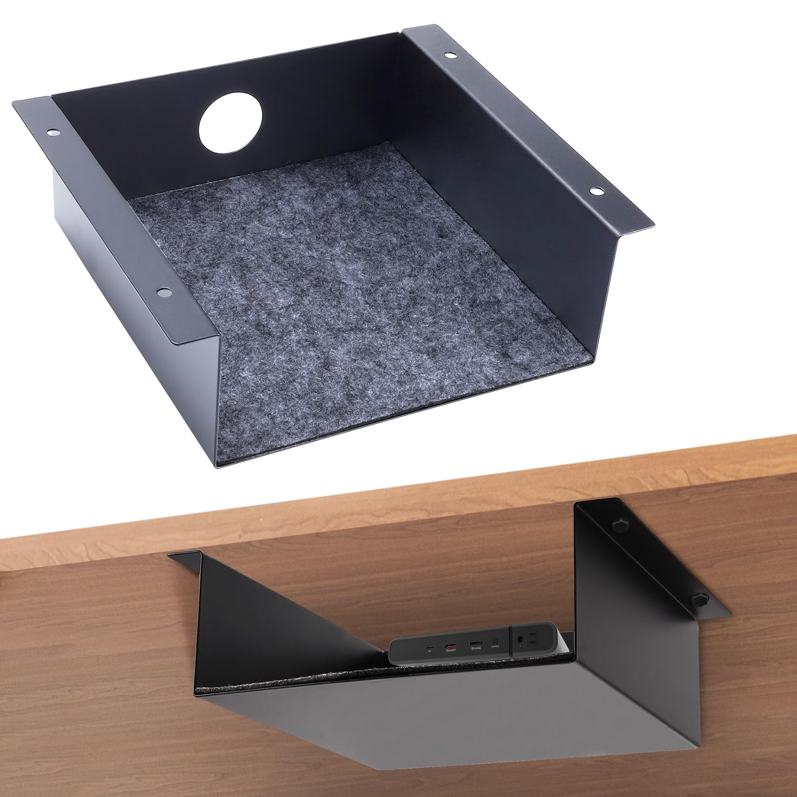 1 PCS Under Desk Storage Shelf Steel Tray Mountable AddOn Office Large