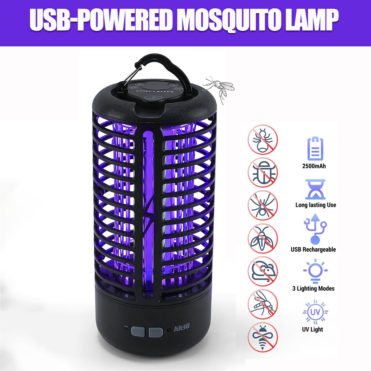 3000V UV Electric Bug Zapper Indoor Mosquito Fly Killer Chemical Free Design New
