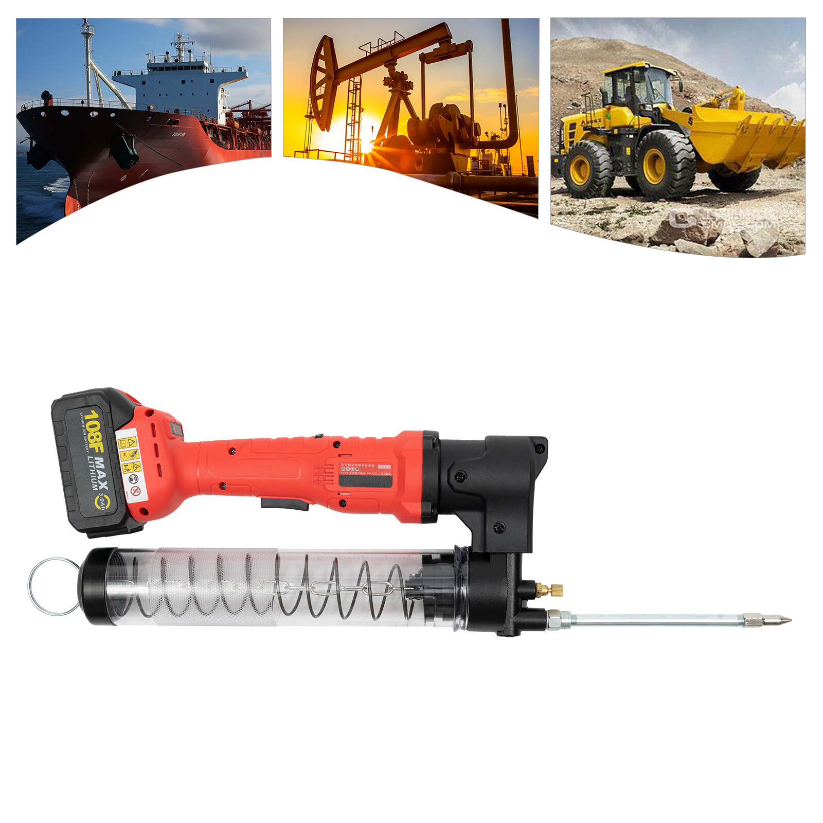 18V Electric Grease Gun Set Cordless Rechargeable Grease Gun Kit Battery Powered