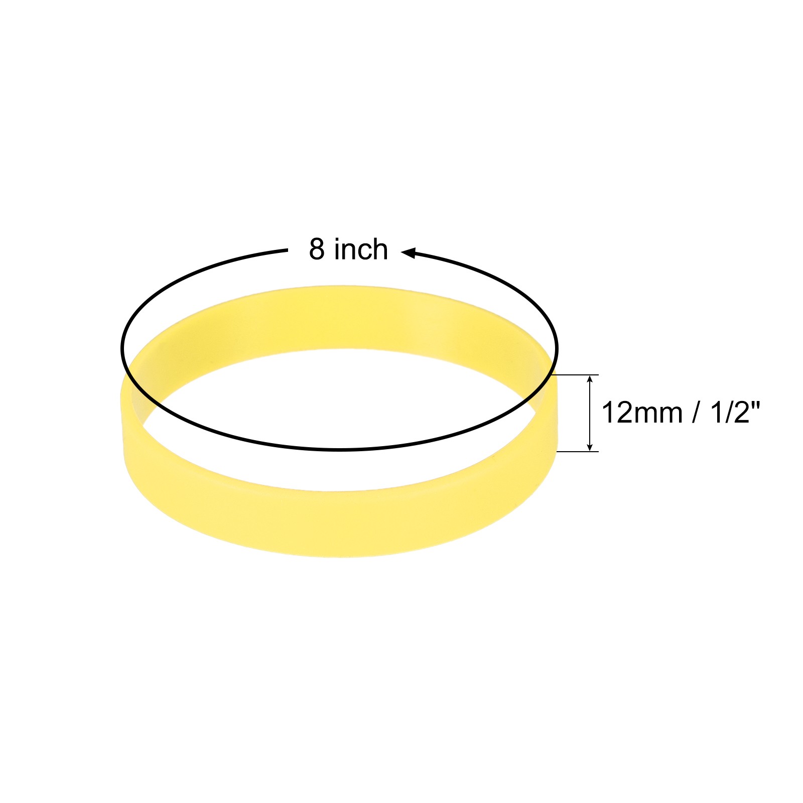 3Pcs Bracelets Wristbands 1/2 Inch Width 8" Length Yellow