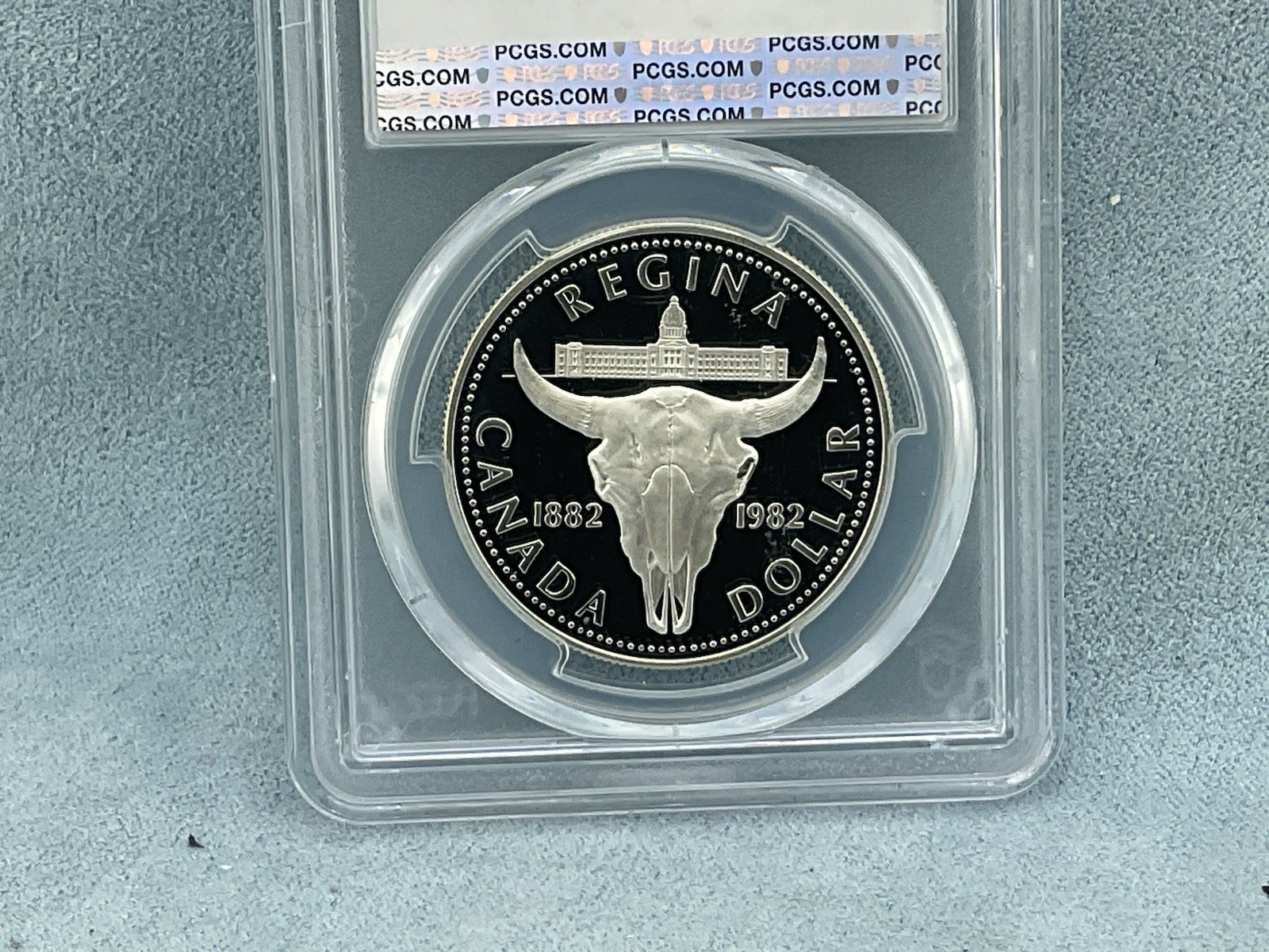 1982 1$ DOLLAR REGINA CENTENNIAL CANADA PCGS PR-69-DCAM DEEP CAMEO