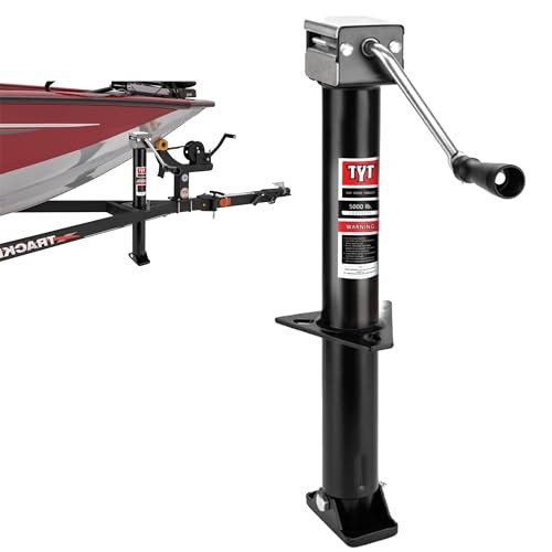 Heavy Duty A-Frame Trailer Jack, 15" Vertical Travel，5000lbs Capacity Side