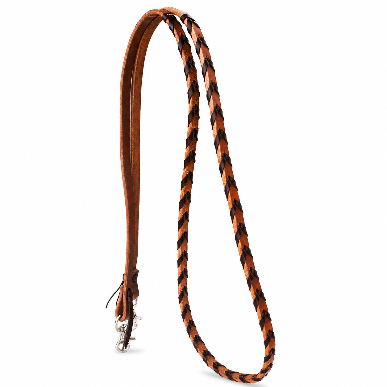Horse Western Challenger Leather Laced Barrel Contest Reins 6686v
