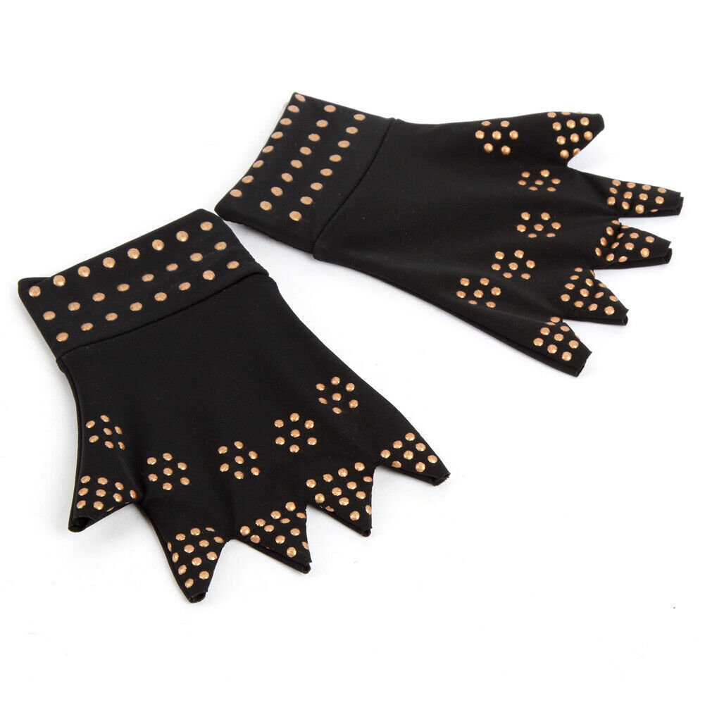 2 Pair Copper Arthritis Compression Gloves Hand Carpal Support Joint Pain Relief