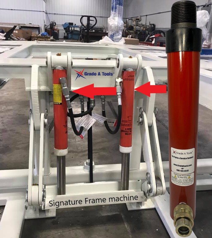 Signature Frame Machine Lift Ram 10" Stroke, 10 Ton Ram cylinder