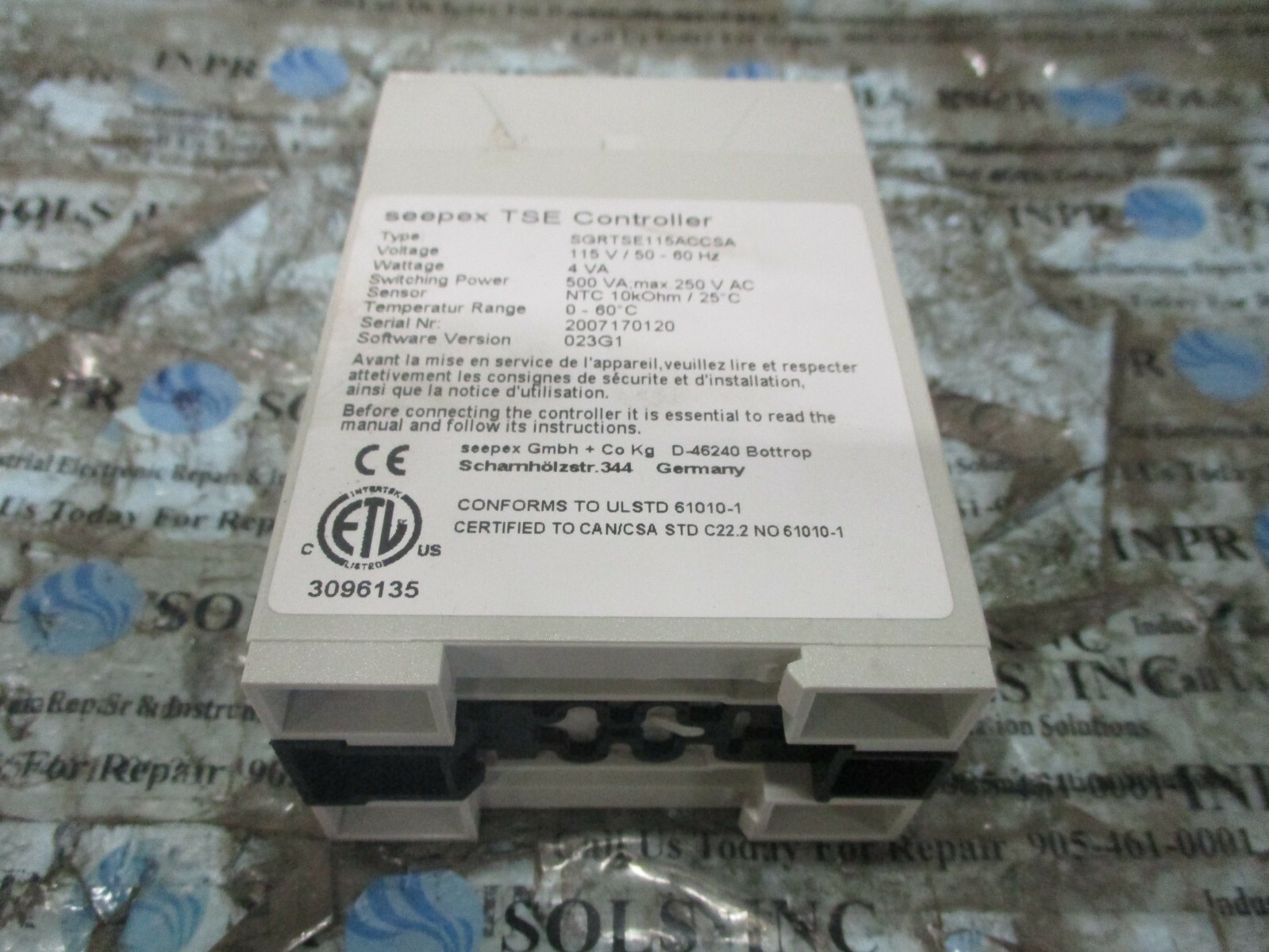 Seepex SGRTSE115ACCSA TSE Controller 115VAC 4VA Software Ver. 023G1 *Tested*