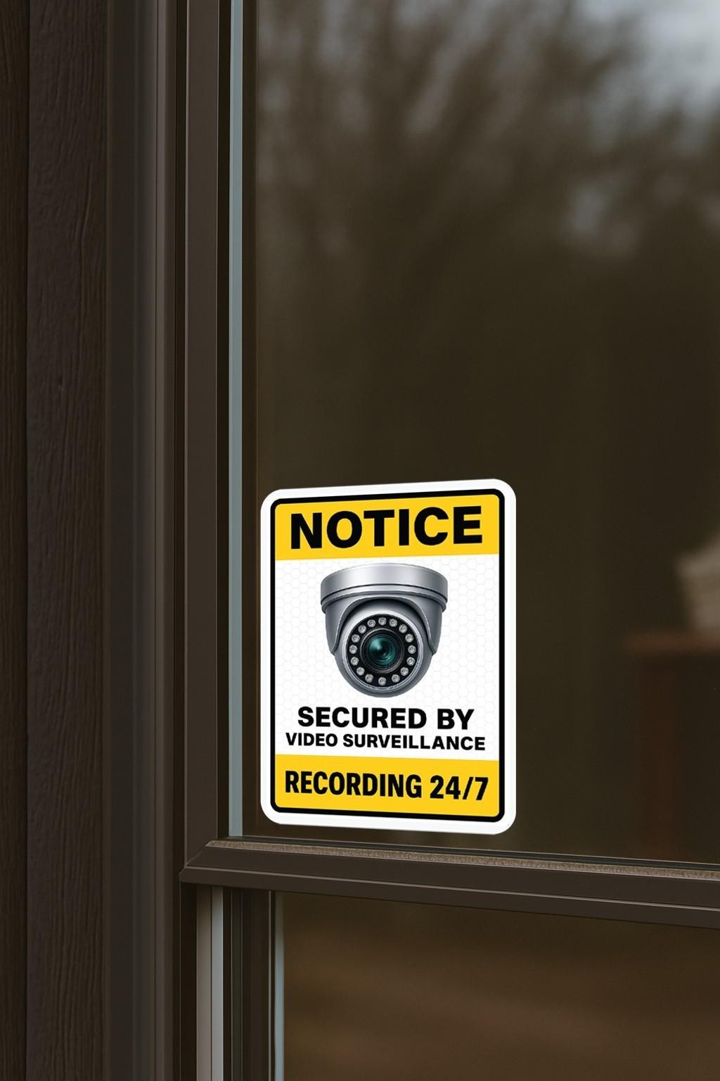 10-Pack NOTICE Video Surveillance Stickers Decals 24/7 Security Camera Warning