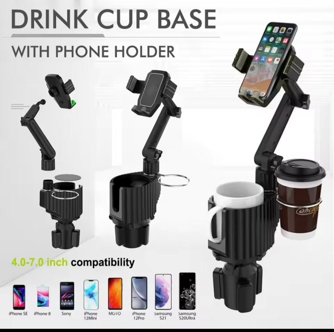 Universal Multifunction Car Cup Holder 360 Degree Adjustable Cellphone Mount