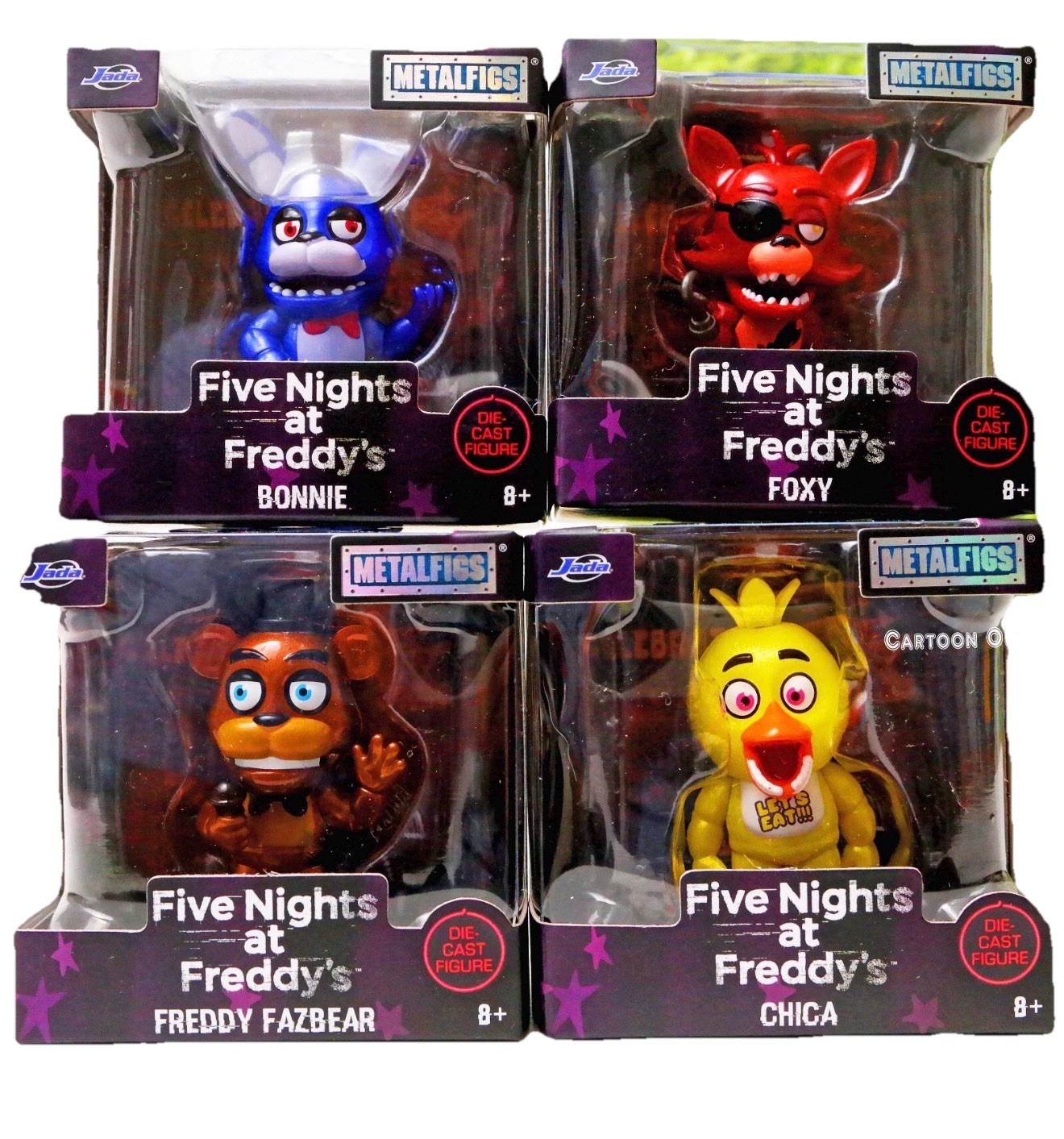 Full Set x4 FIVE NIGHTS AT FREDDY'S METALFIGS Jada Toys FNAF Chica, Bonnie, Foxy
